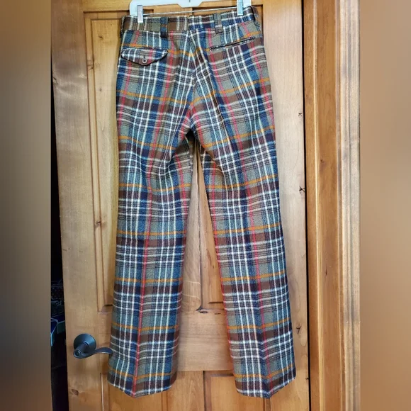Vintage Men's Plaid Wool Slacks Size 32x31 - Picture 2 of 5